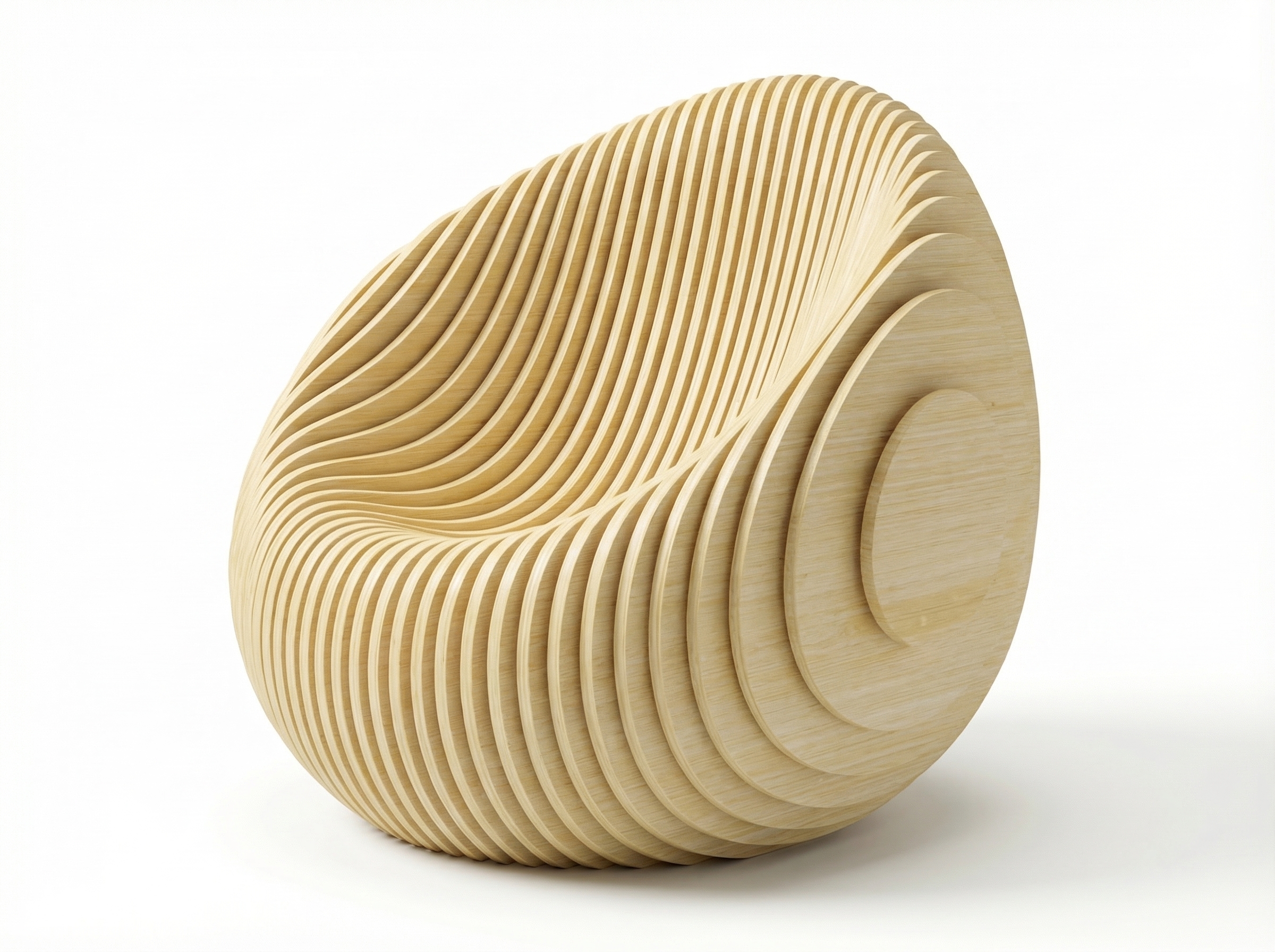 Fauteuil Coquille en frêne lamellé